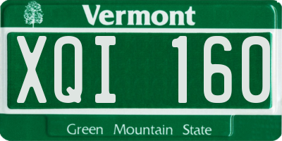 VT license plate XQI160