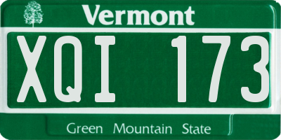 VT license plate XQI173