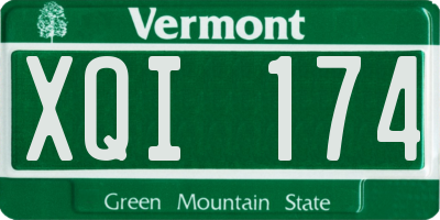 VT license plate XQI174