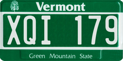 VT license plate XQI179
