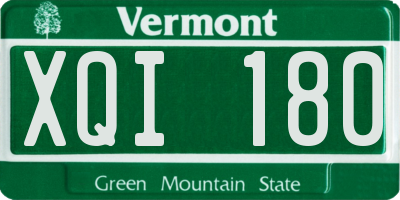 VT license plate XQI180