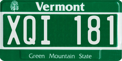 VT license plate XQI181