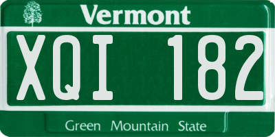 VT license plate XQI182