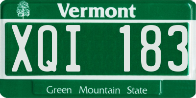 VT license plate XQI183