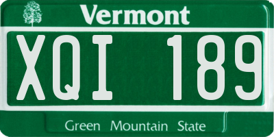 VT license plate XQI189