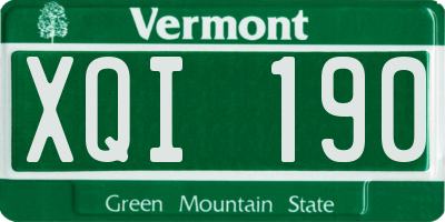 VT license plate XQI190
