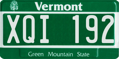 VT license plate XQI192
