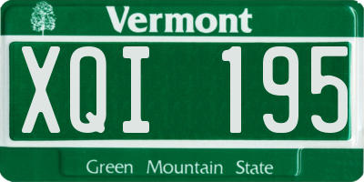 VT license plate XQI195