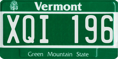 VT license plate XQI196