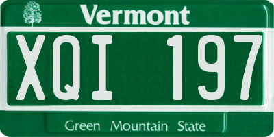 VT license plate XQI197