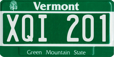 VT license plate XQI201