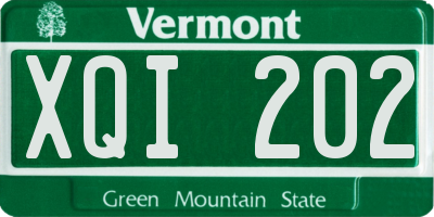 VT license plate XQI202