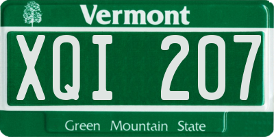 VT license plate XQI207
