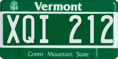 VT license plate XQI212