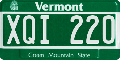 VT license plate XQI220