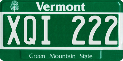 VT license plate XQI222