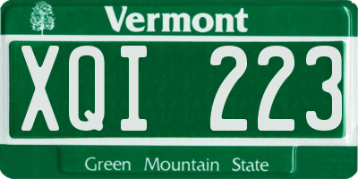 VT license plate XQI223