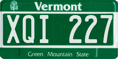 VT license plate XQI227