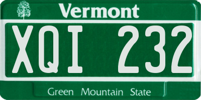 VT license plate XQI232
