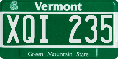 VT license plate XQI235