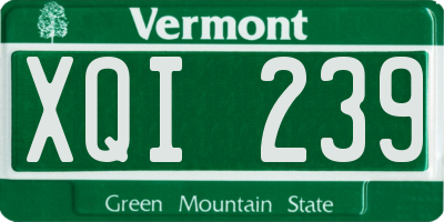 VT license plate XQI239