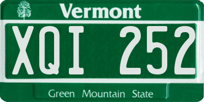 VT license plate XQI252