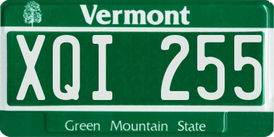 VT license plate XQI255