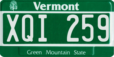VT license plate XQI259