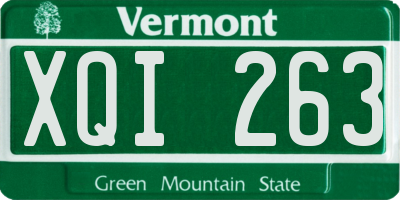 VT license plate XQI263