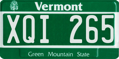 VT license plate XQI265