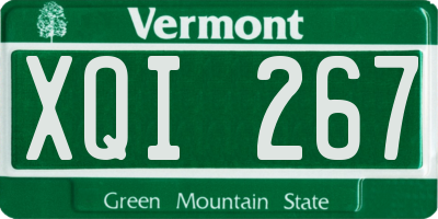 VT license plate XQI267