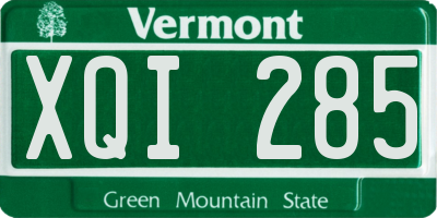 VT license plate XQI285