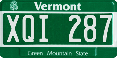 VT license plate XQI287