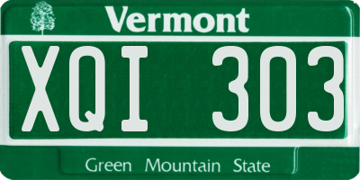 VT license plate XQI303