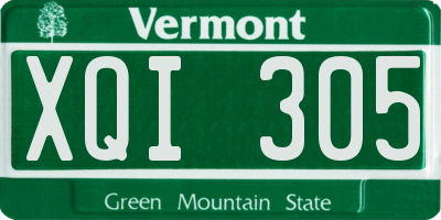 VT license plate XQI305