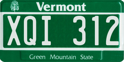 VT license plate XQI312