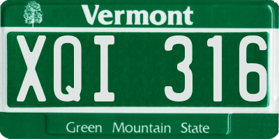 VT license plate XQI316
