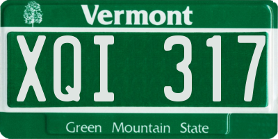 VT license plate XQI317