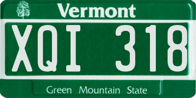 VT license plate XQI318