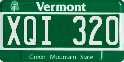VT license plate XQI320