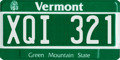 VT license plate XQI321