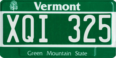 VT license plate XQI325