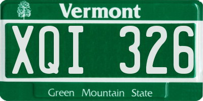VT license plate XQI326