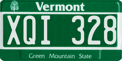 VT license plate XQI328