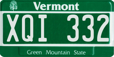 VT license plate XQI332