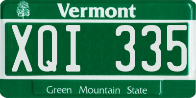 VT license plate XQI335