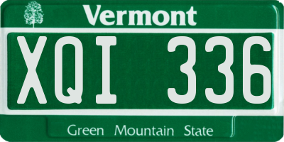 VT license plate XQI336