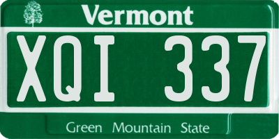 VT license plate XQI337