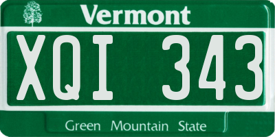 VT license plate XQI343
