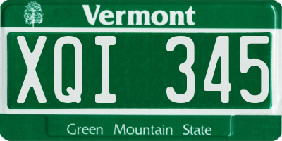 VT license plate XQI345